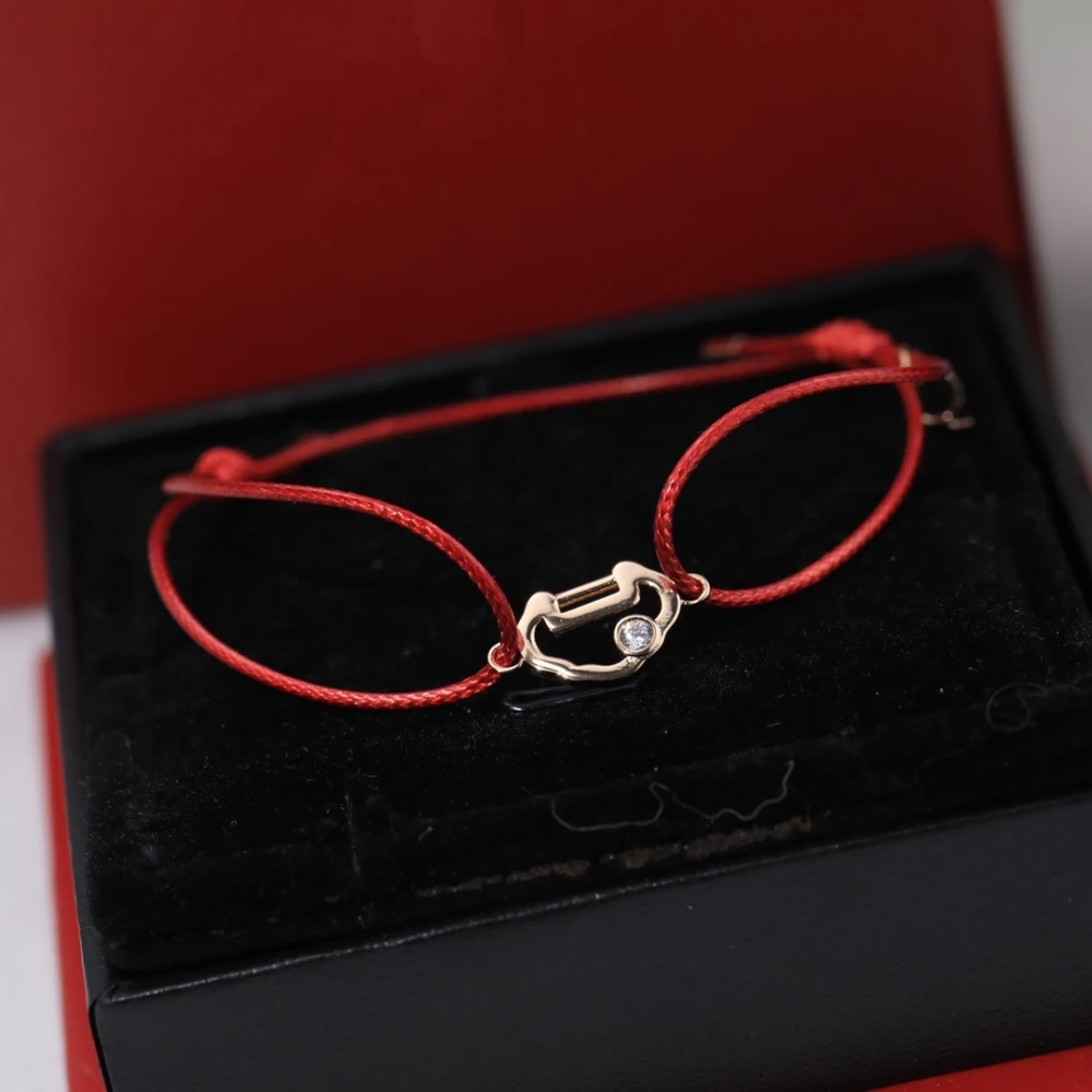 Longevity Locks Single Zircon Bracelet With Double Red String Lucky To Symbolize A Delicate Gift For Female Party