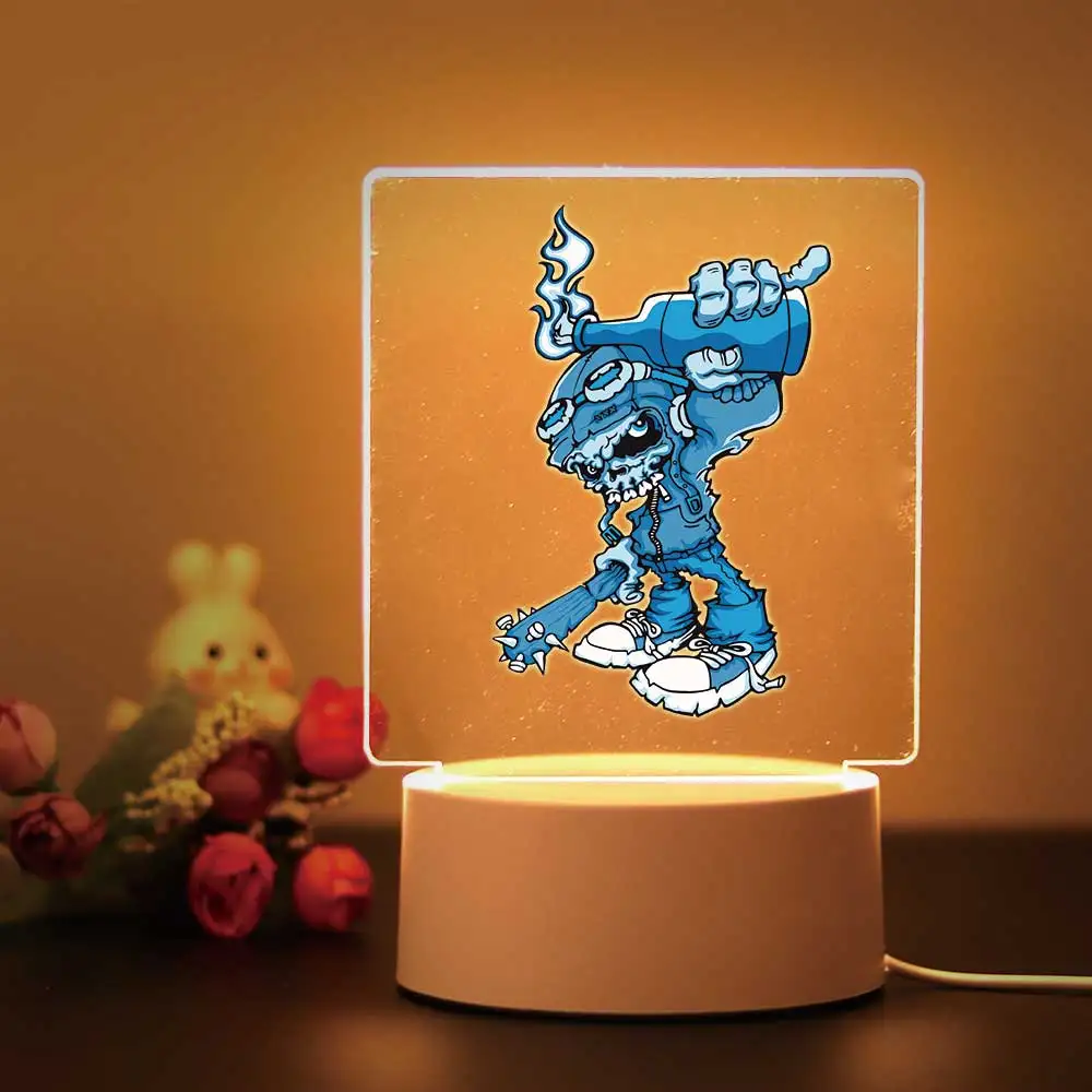 3D Visual Acrílico Ghost Ambiance Lamp, Decoração do quarto, Kids 'Birthday Gift, 1pc