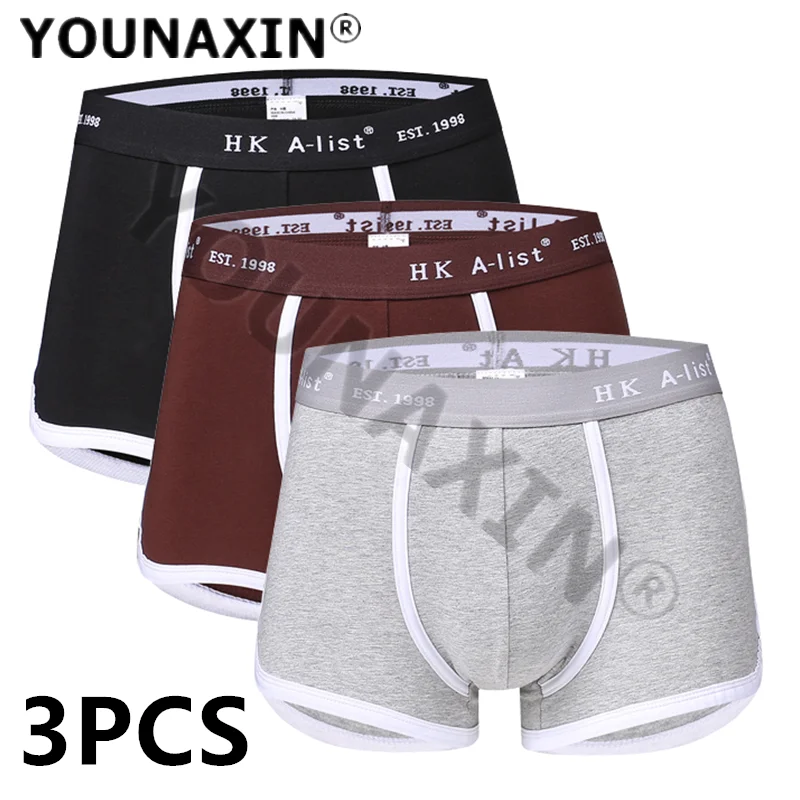 3 Pieces/Lot Men Undies Boxers Briefs Big Size Cotton Underwear Male Knickers Panties Underpants Boy Shorts S M L XL 2XL 3XL