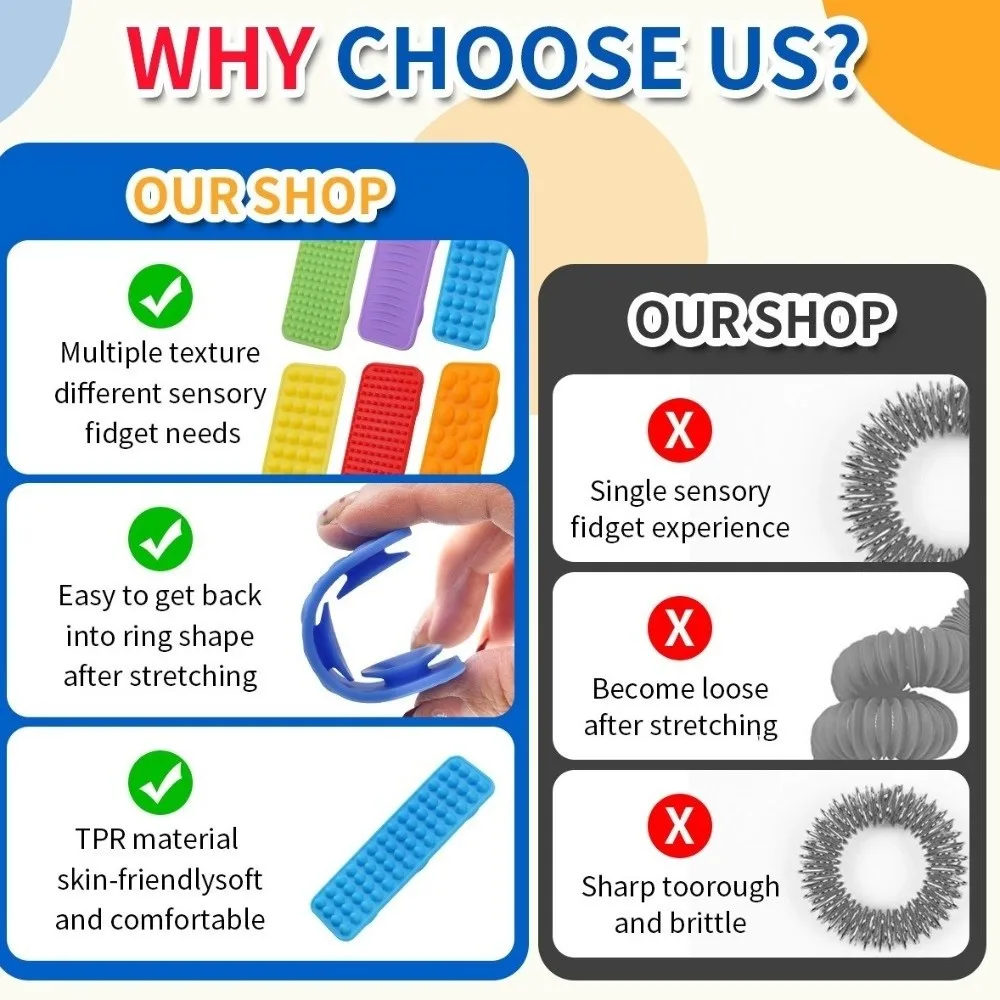 Silikon Sensorisches Zappelspielzeug Strukturierter Streifen Fingerspitze Sensorisches Saugnapfspielzeug Halten Sie die Hände Beschäftigt Buntes Zappel-Stressspielzeug