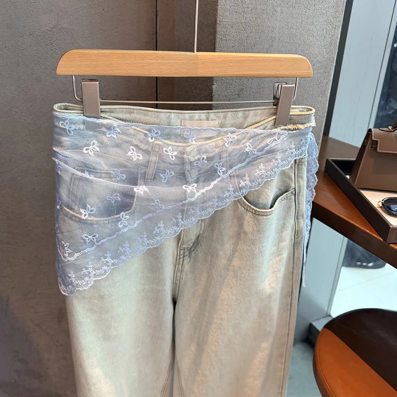 

Korean-style casual spring-summer fashion versatile lace patchwork tie-waist scarf decorative scarf apron