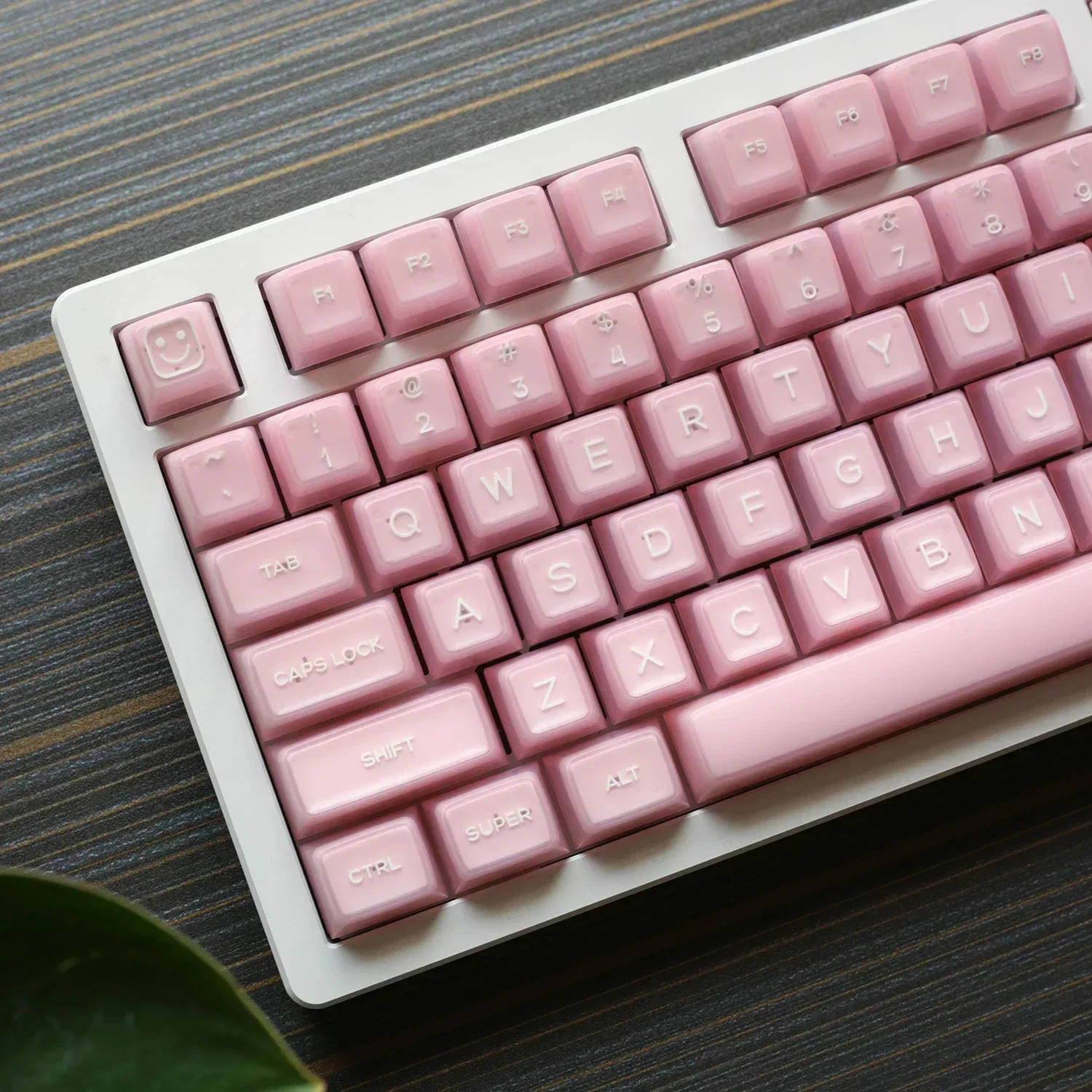 

Keycap Set Double Shot Pink Translucent Keycaps Custom 142 Keys Caps for 61/64/87/96/104/108 Mechanical Keyboards