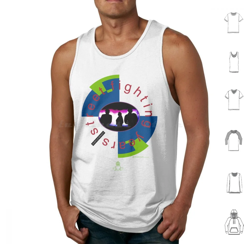 Simple Minds-Street Fighting Years Tour Event Front Tank Tops Vest Sleeveless Simple Minds Jim Kerr Charlie Burchill