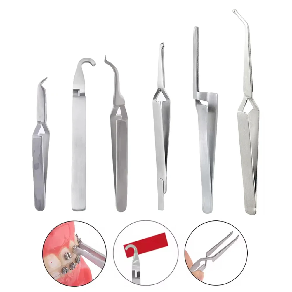 

Ортодонтический набор: пинцет для кронштейнов, буккальная трубка и пластыри для лингвальных пуговиц, инструменты для склеивания, держатель для шарнирной бумаги.