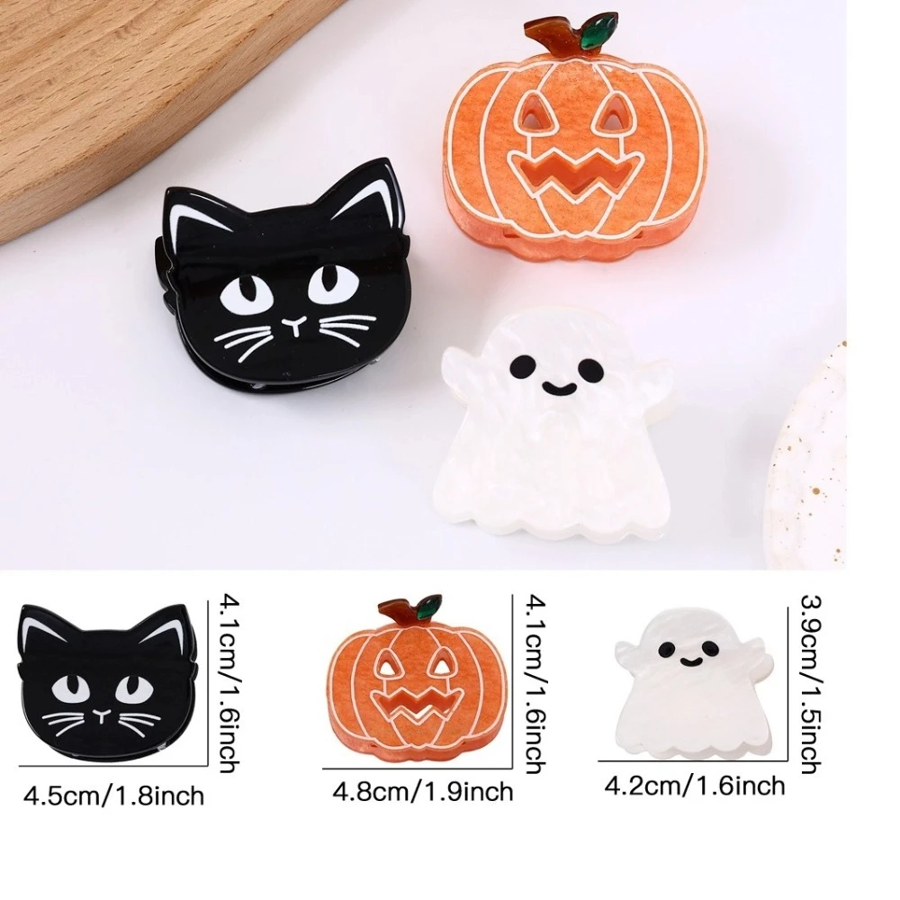Pince à cheveux personnalisée en forme de requin pour Halloween, imperméable, chat noir, citrouille, fantôme créatif, acide acétique, griffe de fête