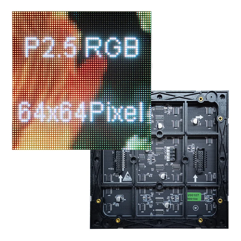 P2.5 High Resolution 1/32 Scan RGB Rental Video LED Screen SMD2121 3 In 1 LED Module 160x160mm LED Display Panels 64x64 Pixels