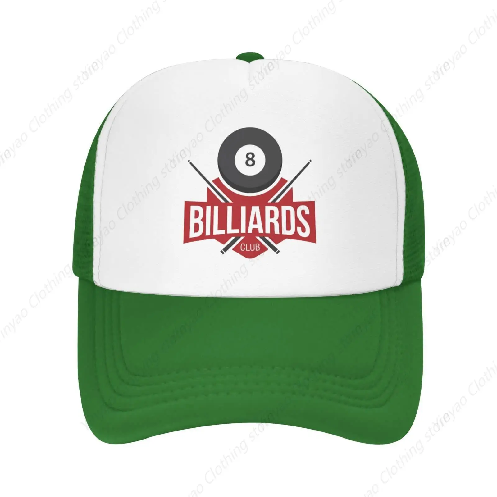 

Billiards Neutral Truck Driver Hat Mesh Breathable Baseball Hat Adjustable Sports Dad Hat