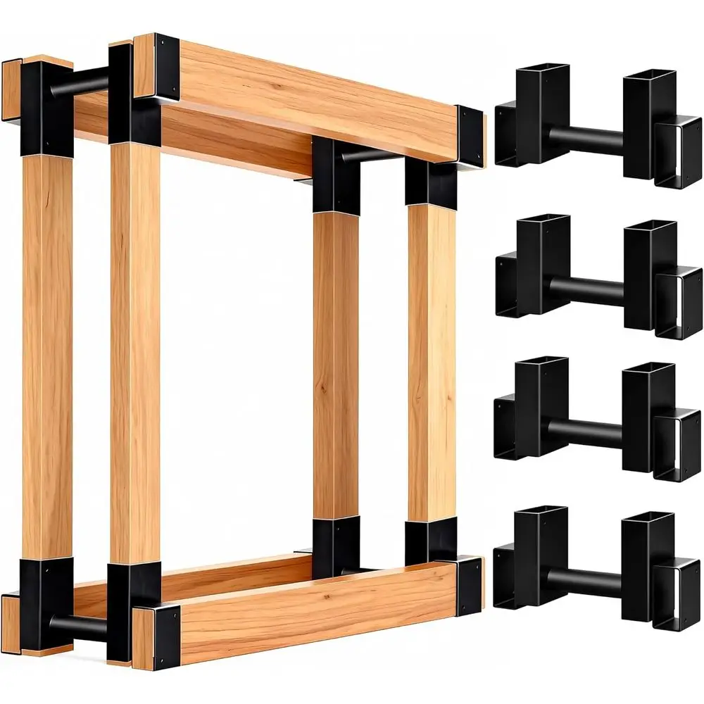 

Комплект Amagabeli из 4 штук: Уличная стойка-держатель для дров с регулируемой длиной, для хранения и укладки дров