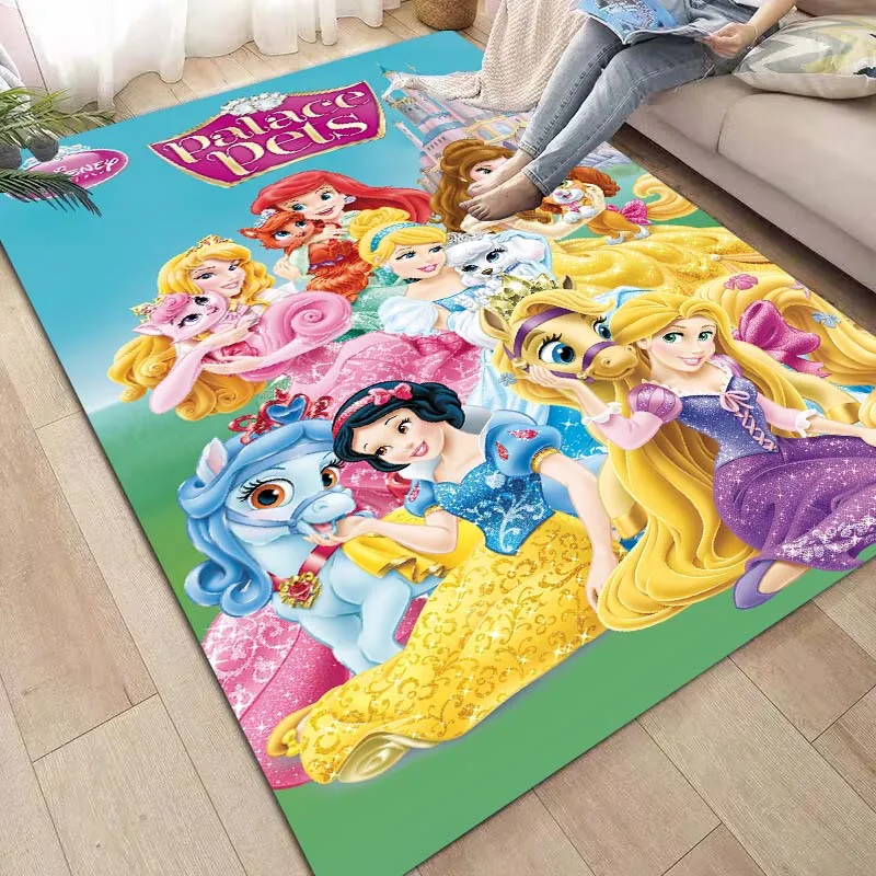 3D Printed Cartoon Cute Disney -Large -scale Carpet Home Living Room Bedroom Sofa Door Pad Children's House Princess Gift