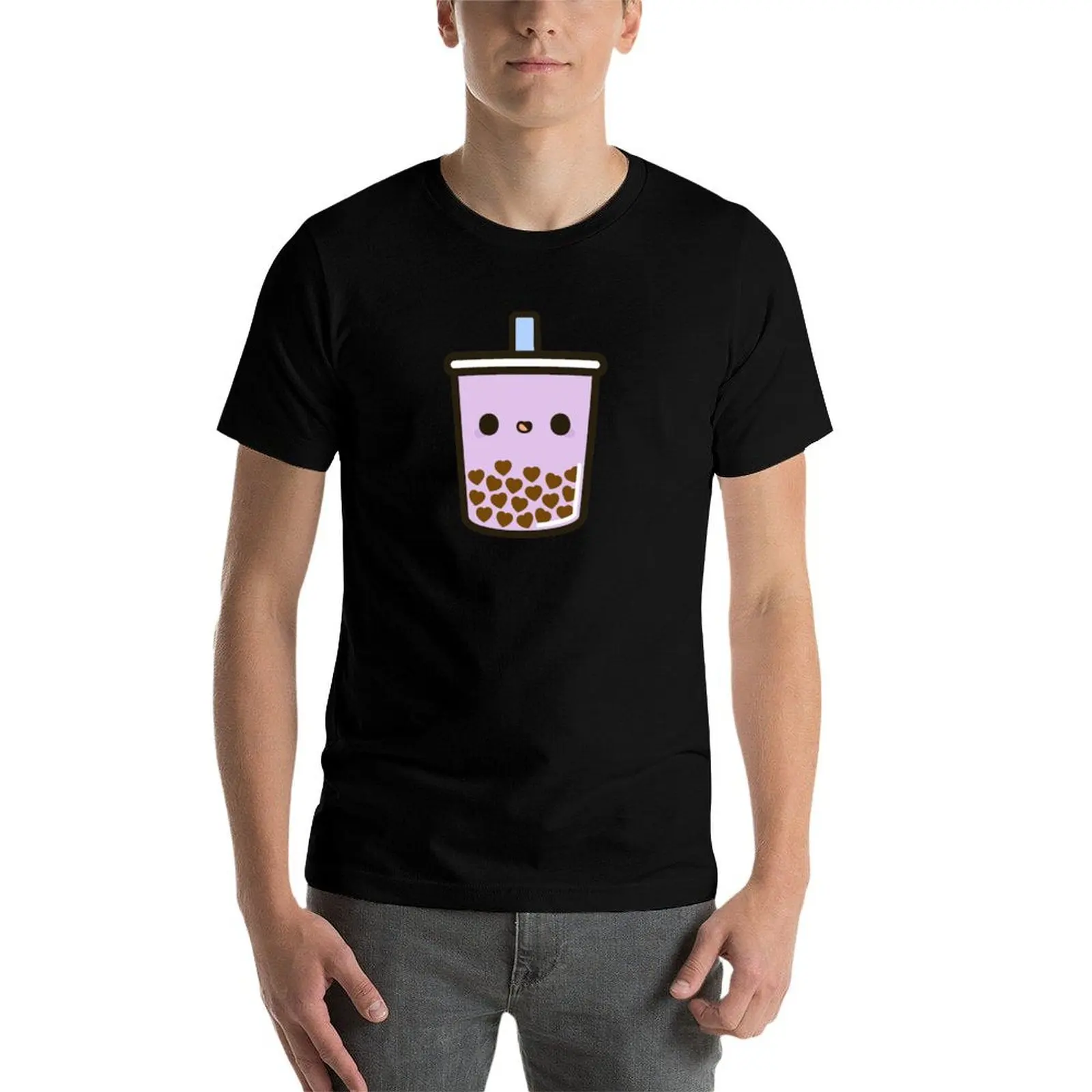 Picture 4: Cute Love Heart Bubble Tea T-Shirt Plus Size Workout Short Sleeve Top