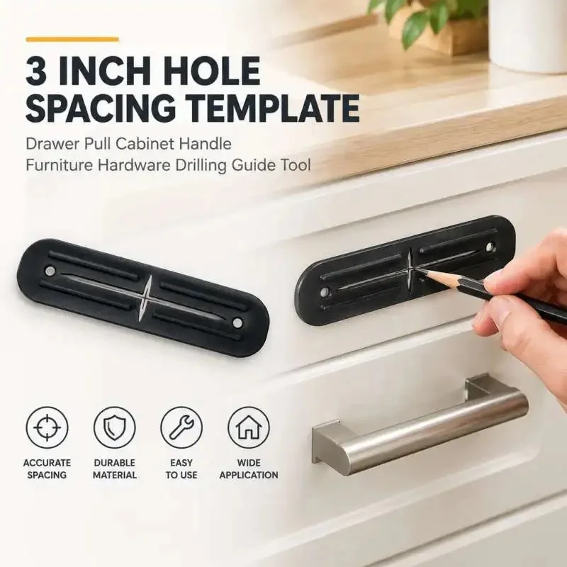 3 Inch Hole Spacing Template Drawer Pull Cabinet Handle Furniture Hardware Drilling Guide Tool