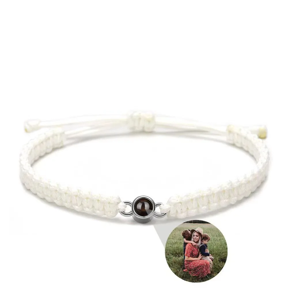 DHQH Customized Photo Projection Bracelet Hand Woven Personalized Photo Projection Bracelet Memory Photo Bracelet Gift for Her - view 5