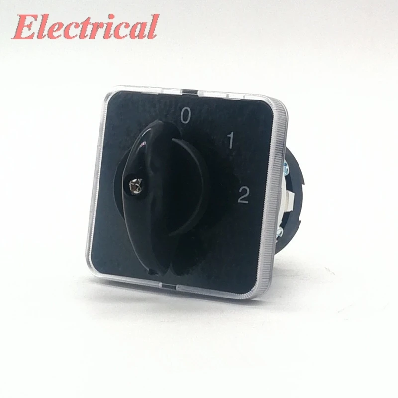 1pc Universal Change-over Switch Black (0-1-2) (1-0-2) 3positions 4 Terminals 20A 660V Dual Power Switching Two Way Single Wire