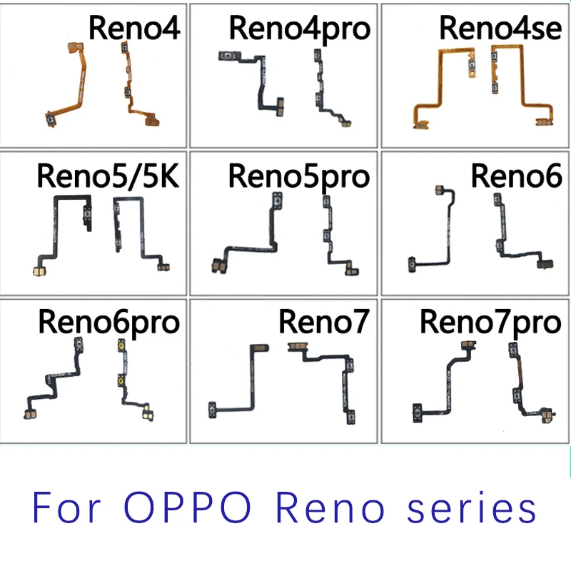 

Power Volume Flex Cable For OPPO Reno4 5G 4Pro reno4se reno5 reno6 6pro reno7 7proPower Volume Side Button Flex Ribbon Replaceme