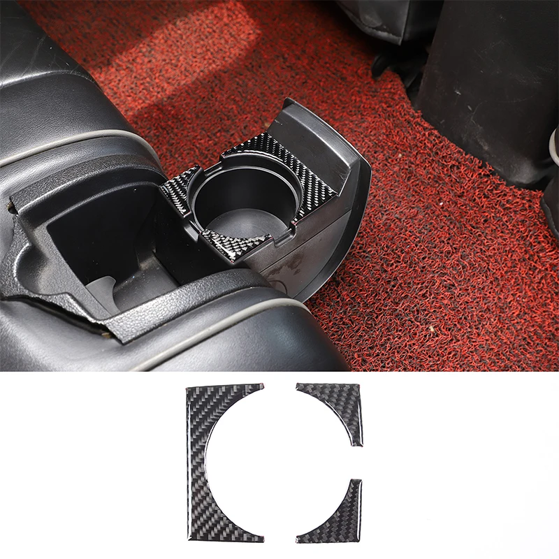 

For Hummer H3 2005-2009 Soft Carbon Fiber Car Rear Drainage Cup Holder Panel Sticker Interior Decoration Accessories