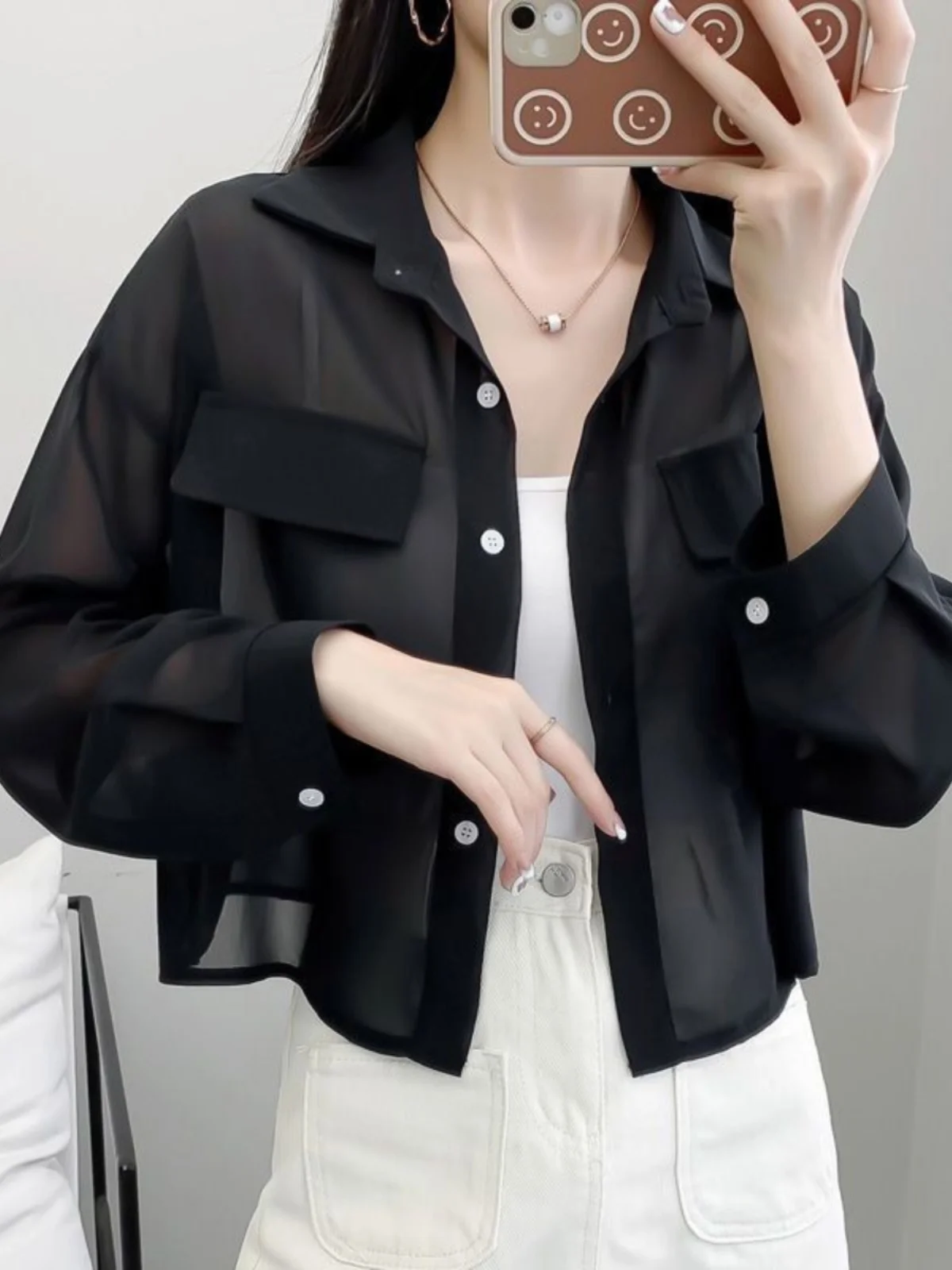 Summer Women's Short Shells Ultra-Slim Long Sleeve UV Protection Fashion Outerwear Air Conditioning Cardigan Versatile Open C...