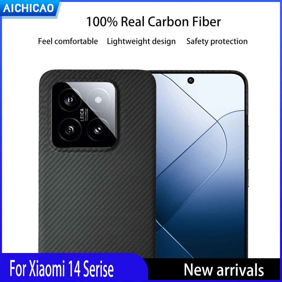 Acc-Carbon Real Carbon Fiber Phone Cases For Xiaomi 14 Case Ultra-Thin Anti-Drop Aramid Fiber Xiaomi 14 Pro Cover