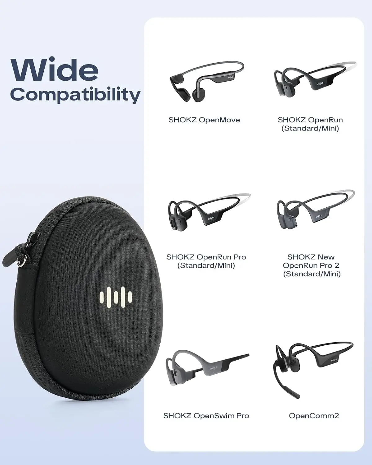 Headphone Case for Shokz OpenRun Pro 2/OpenRun/OpenSwim Pro/OpenMove Bone Conduction Earphones, Portable Travel Carrying Case view 2
