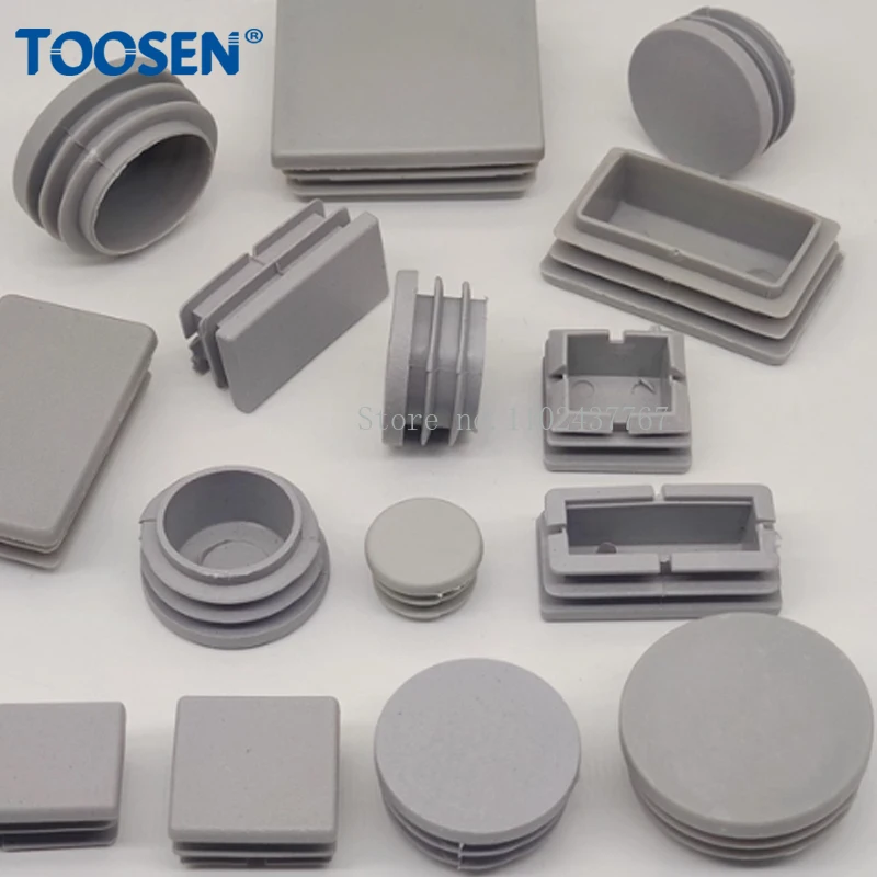 

16 ~ 76 мм 16x16 мм ~ 50x100 мм круглый/квадратный полипропиленовый пластиковый заглушка для ног для мебели, стола, серая противоскользящая заглушка для защиты отверстий в трубке