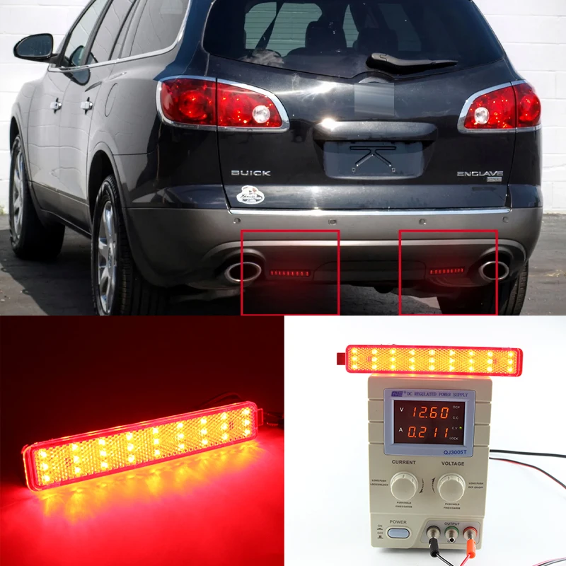 

2 шт. светодиодный отражатель заднего бампера, задний стоп-сигнал, задний противотуманный фонарь для Chevrolet Trailblazer SS Equinox 2007 2008 2009 для Satum Out