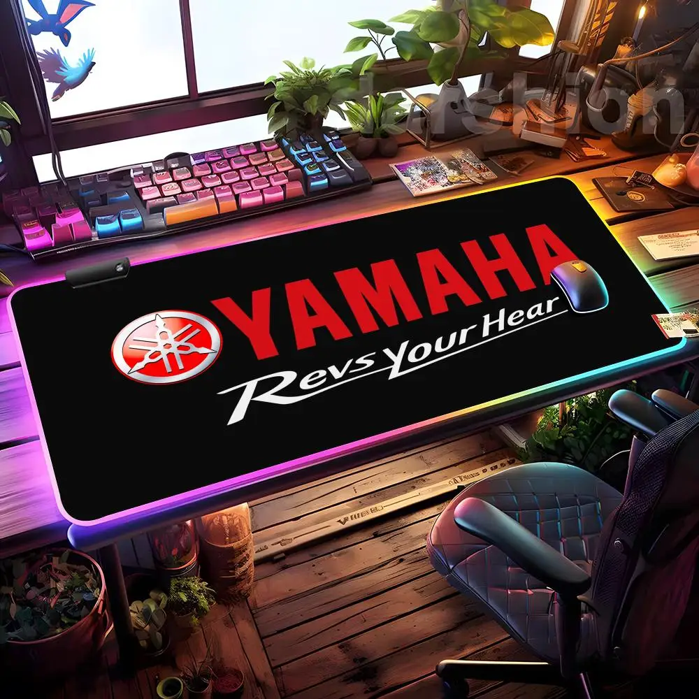 

Cool Cat Y-Yamaha Mouse Pad Mousepad HD Printing Computer Gamers Locking Edge Non-slip RGB Mouse Pad XXL90x40cm Keyboard PC Desk