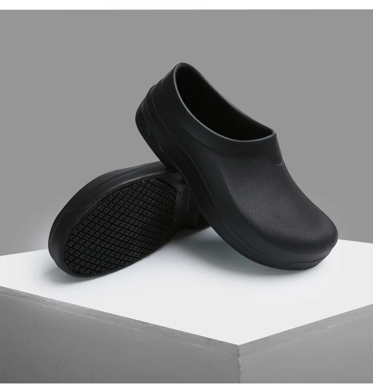 New Arrivals Kitchen Work Shoes Antiskid Waterproof Oil-Proof Cook Chef Shoes Slip-On Resistant Safety Shoes Clogs Size 36-45