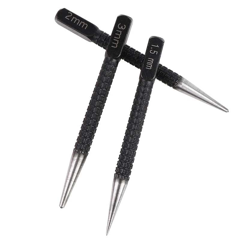 

3Pcs/Set Non Slip Center Punch Pin Set Drill Bit Alloy Steel 3/32" Wood Metal