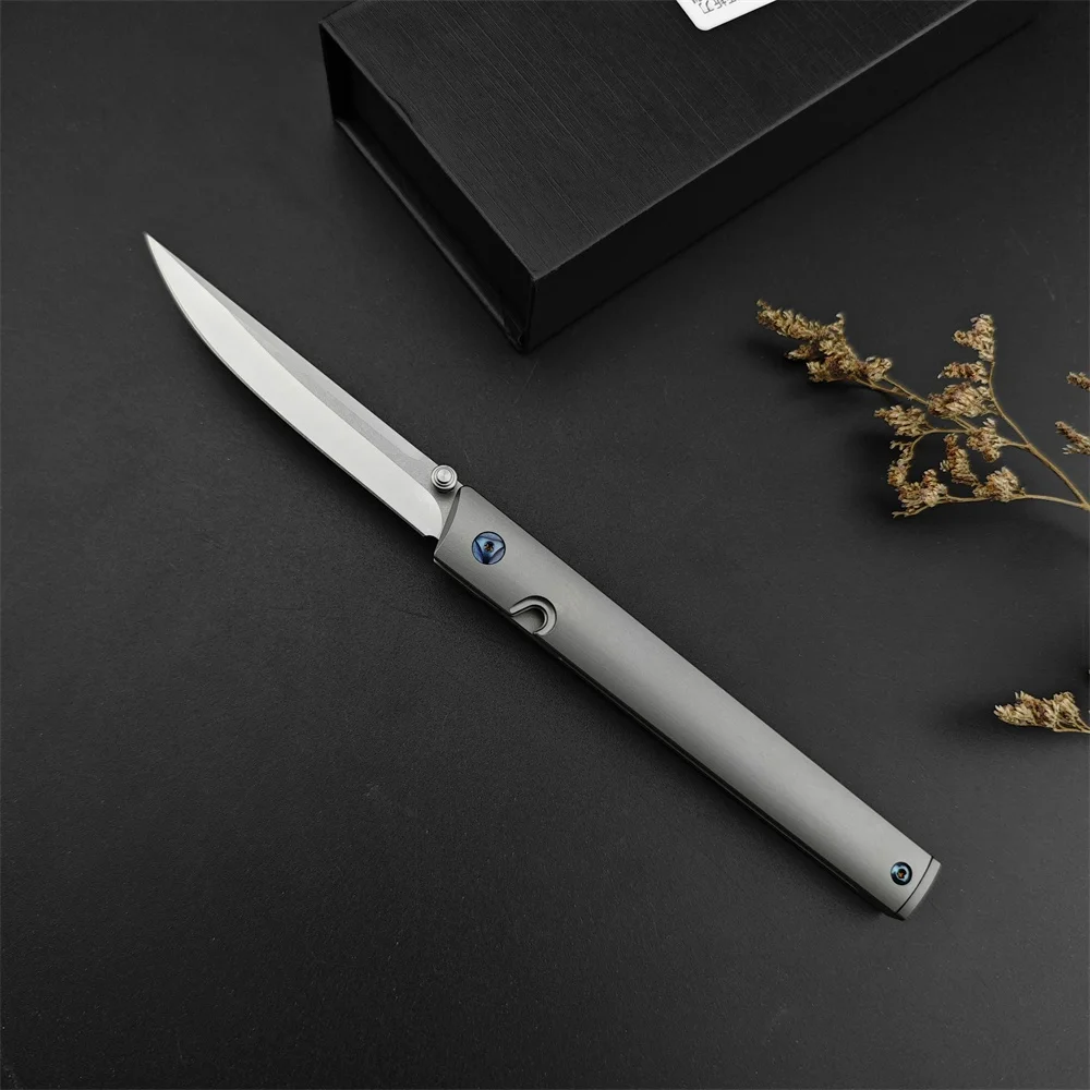 CR 7096 CEO Gentleman\'s Bearing Folding Pocket Flipper Knife D2 Blade Titanium Alloy Handle Hunting Tactical Knife Survival Tool