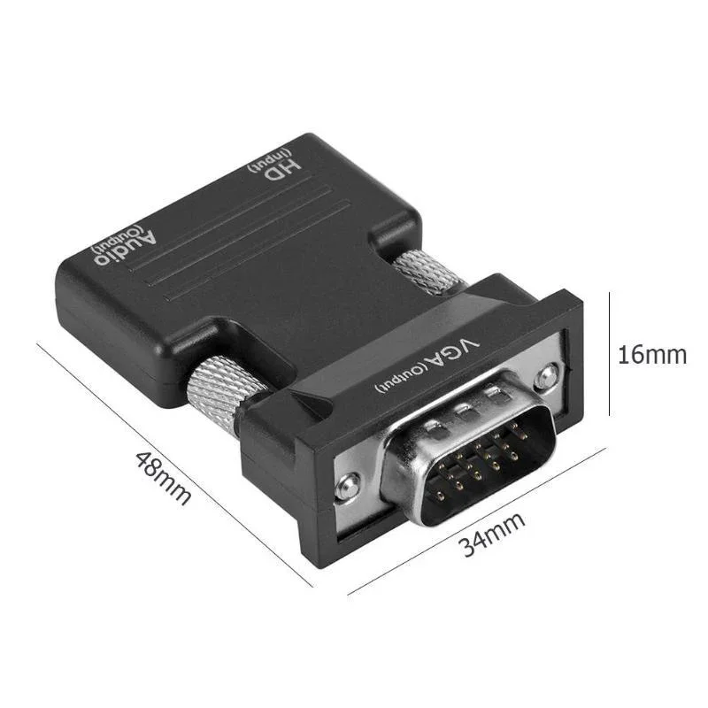 Met HDMI Female naar VGA Male Converter Audio Adapter Kabel voor Projector HD Computer Set-Top Box