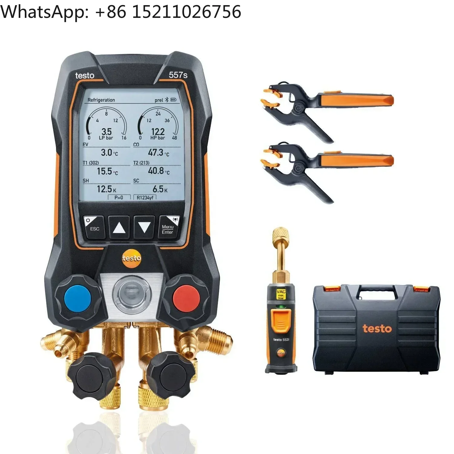 New Testo 557s 4 Valves Smart Vacuum Kit Smart digital manifold gauge 0564 5571 With wireless vacuum and clamp temperature probe