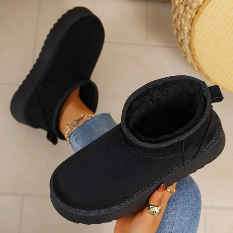 

Winter Real Sheepskin Wool Women Snow Boots New Design Ladies Platform Shoes Warm Slippers Classic Ultra Female Fur Ankle Boot