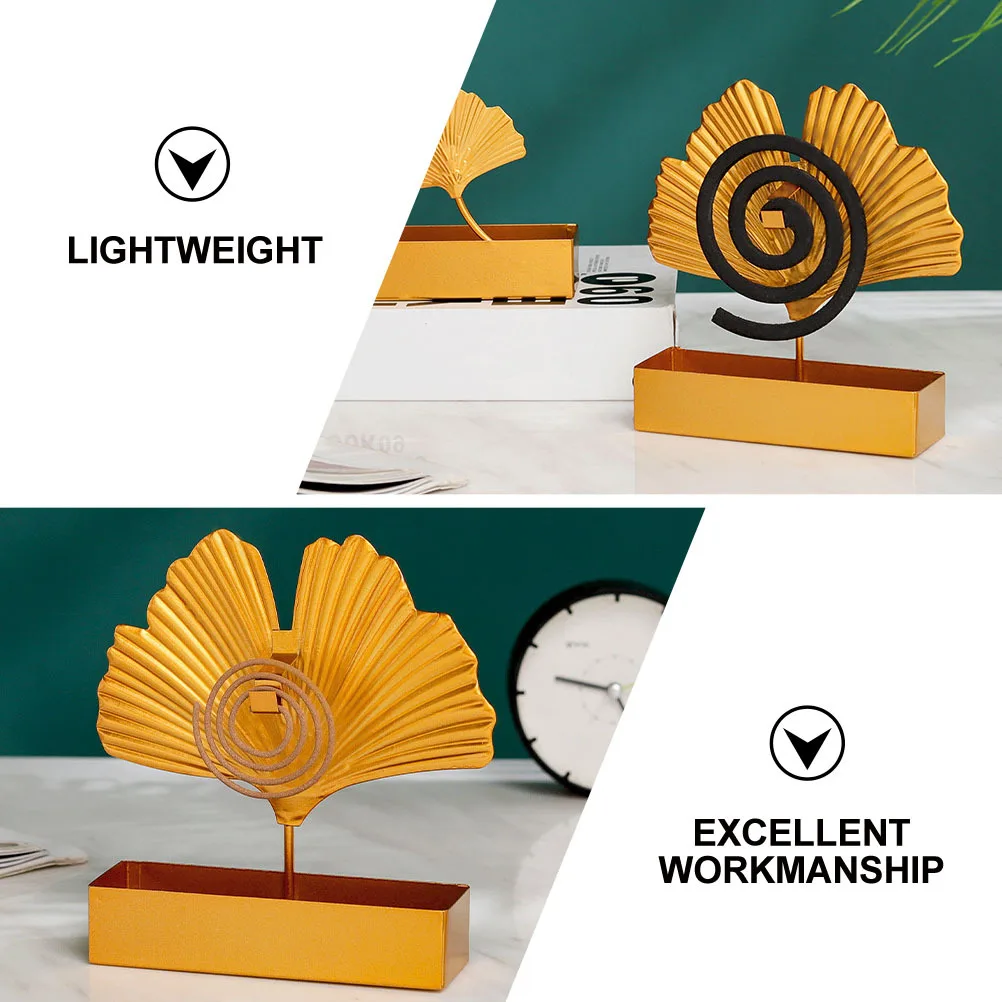 1pc Ginkgo Leaf Holder Exquisite Incense Rack For Indoor Use Stylish Burner Decorative Iron Bracket Delicate