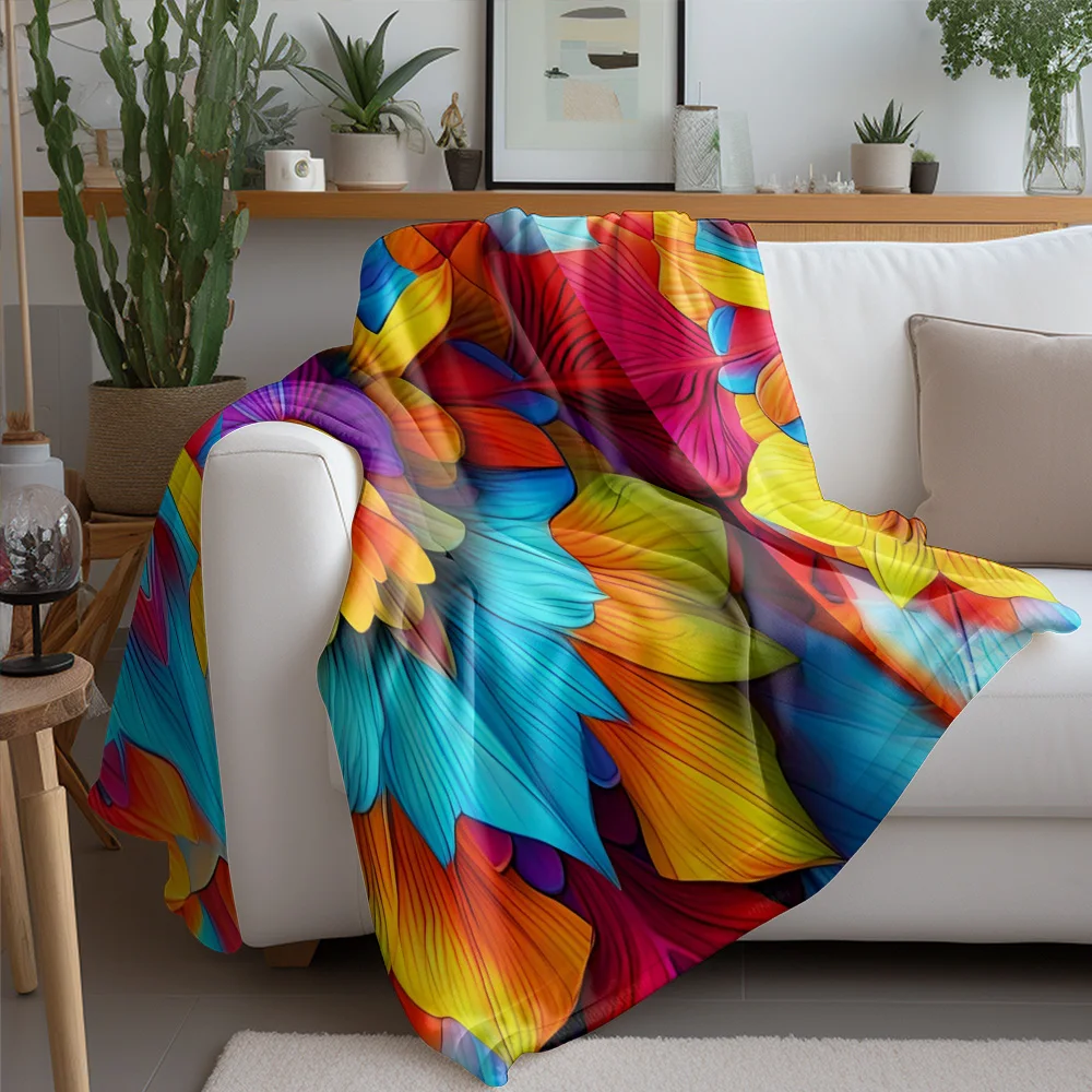 생생하고 다채로운 추상 꽃무늬 프린트 담요 소파 침대 커버 장식용 담요 선물 아이디어