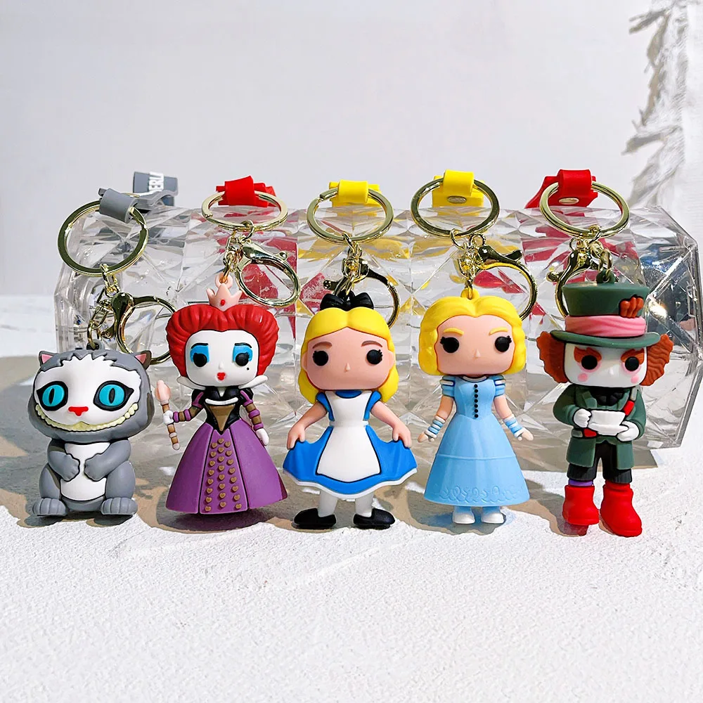 

Alice in Wonderland the Mad Hatter and Red Queen Various Characters Key Chain Car Key Chain Personalized Fashion Decorative Bag