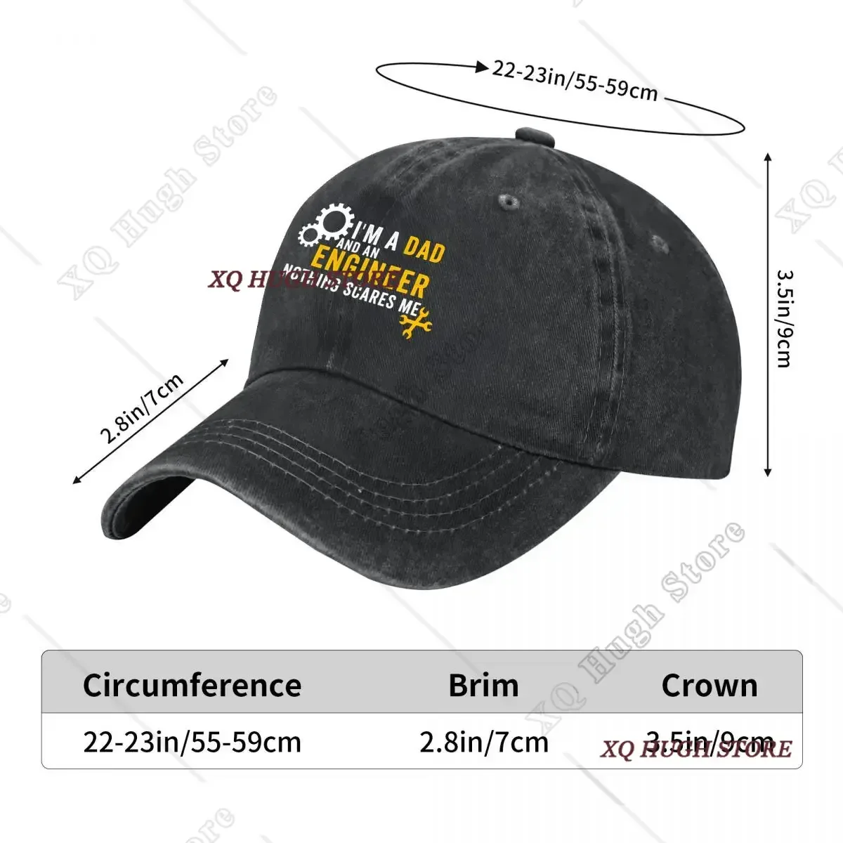 Engineer Dad Nothing Scares Me Crossed Tools Engineering Humor New Vintage Washed Cotton Baseball Cap Sun Hats