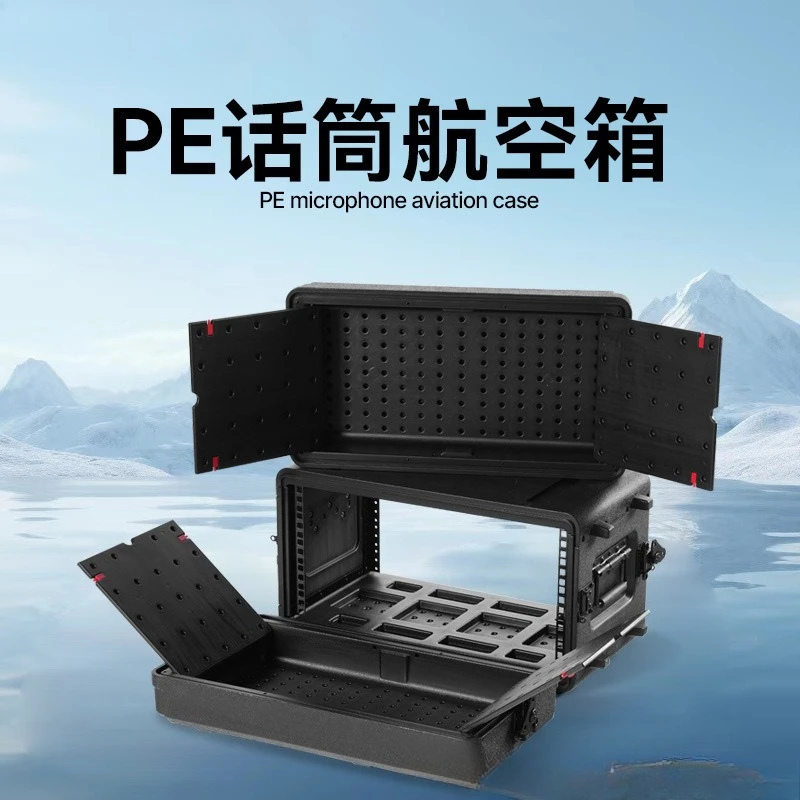 Heavy Duty 3U Flight Case - ABS Shockproof Rack Cabinet for Touring Amplifiers & Processors, Professional Audio Road Case