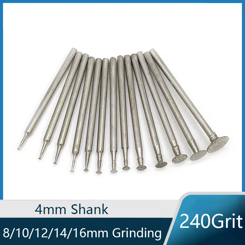 

8/10/12/14/16mm Thin Slice Diamond Grinding Head Burrs Drill Bit 4mm Shank