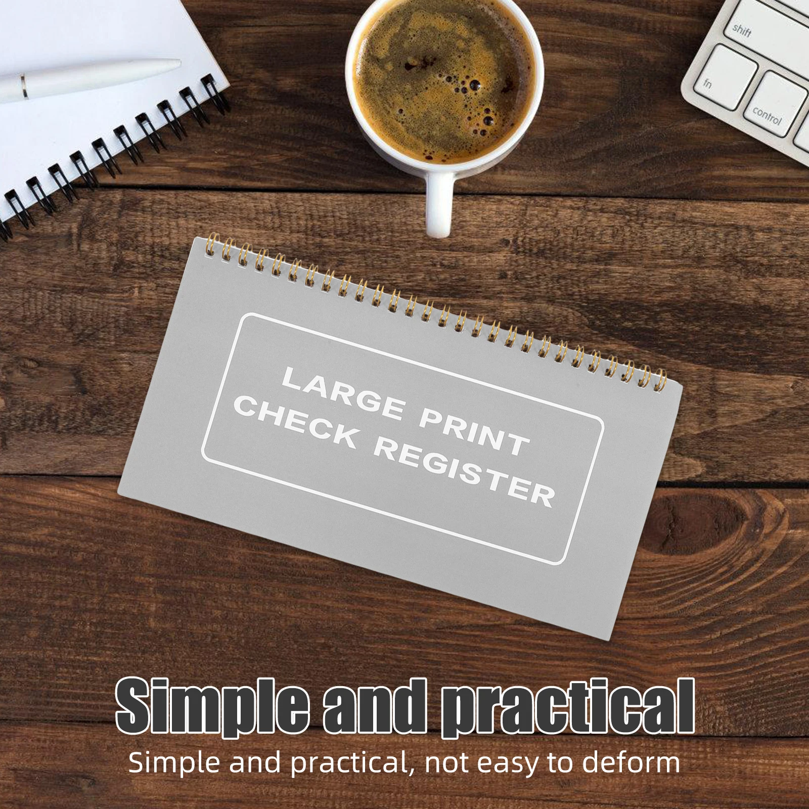 2 قطعة كتاب تسجيل دفتر الشيكات 2025-2027 التقويم أشكال المعاملات واضحة ورقة قوية المحمولة للمحاسبة دفتر الشيكات الشخصية