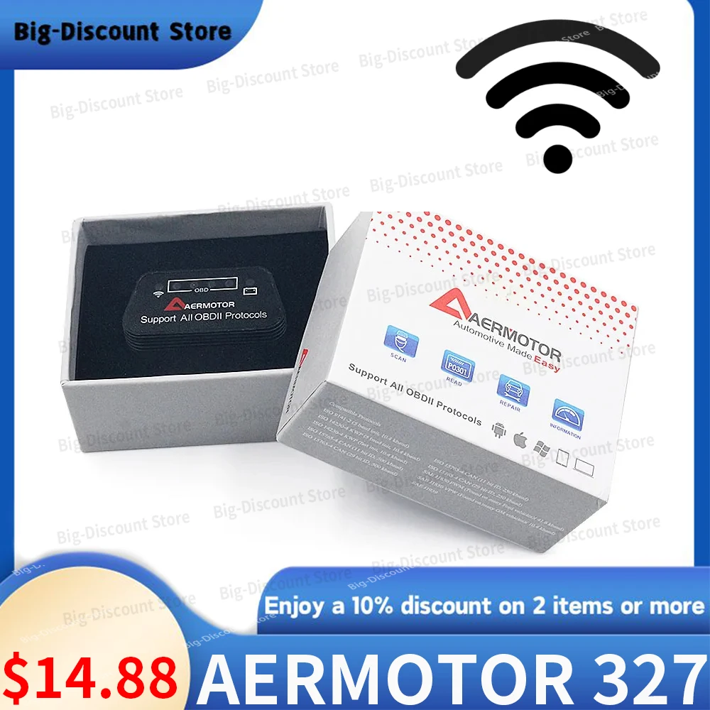 

AERMOTOR Wi-Fi ELM327 1.5 Автоматический диагностический сканер ELM 327OBD2 Интерфейс Поддержка Android IOS PC OBDII V1.5 WIFI ELM327 Адаптеры