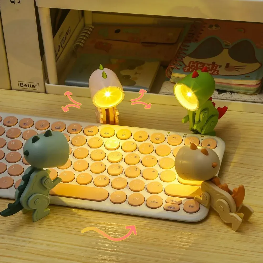 Mini luz LED de noche para mascotas, lámpara de mesa plegable de dibujos animados, perro y ciervo, regalo Kawaii, decoración para habitación de niños, dormitorio y sala de estar