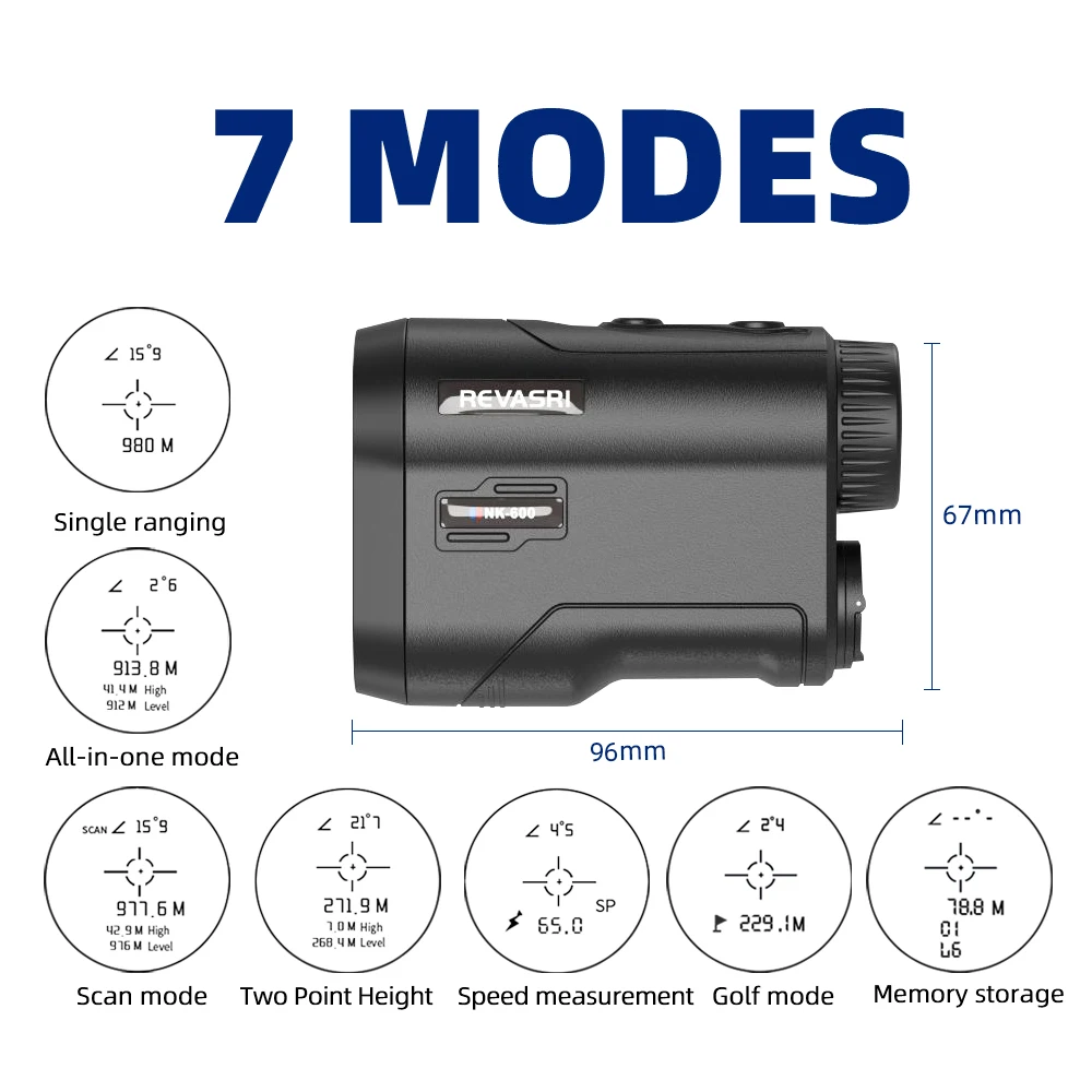 Nohawk 600m/1000m Golf & Hunting telescopio multifunzionale modalità pendenza Flag-Lock telemetro Laser