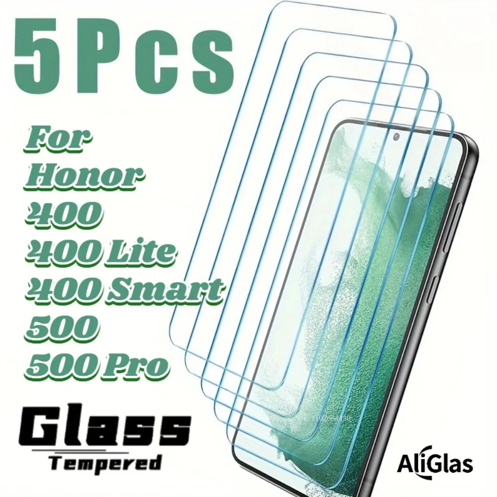 

5 Pcs Tempered Glass Film Screen Protector For Honor 500 Pro Series Ultra Clear Tempered Film For Honor 400 Smart 4G 5G 400 Lite