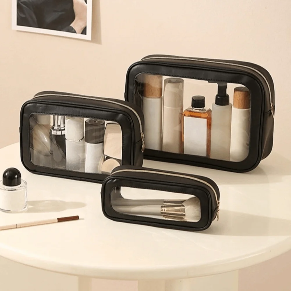 Simple Transparent Cosmetic Bag Large Capacity Waterproof Toiletry Bag Portable Multi-Purpose Storage Bag Travel
