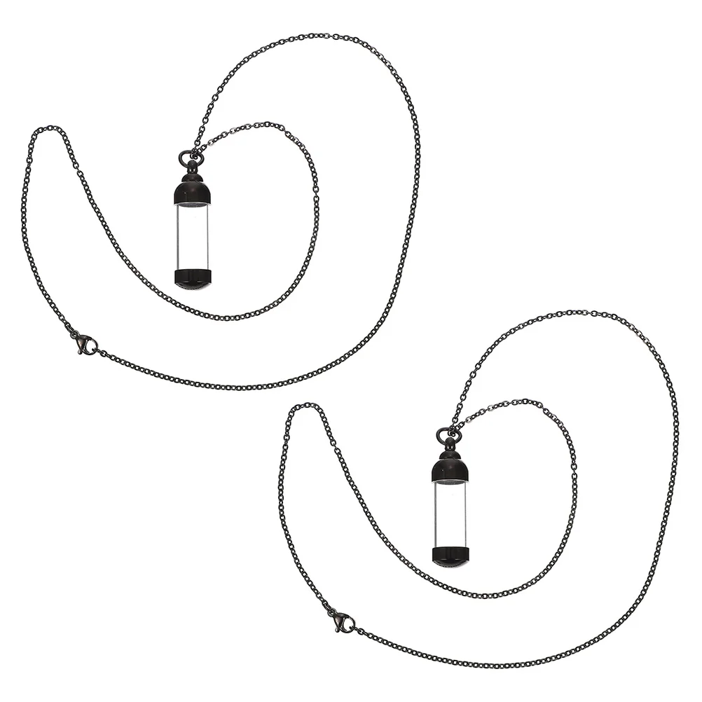 

2Pcs Pet Ashes Pendant Urn Necklace Stainless Steel Cremation Jewelry Memorial Keepsake Necklace for Men Pet Ashes Pendant