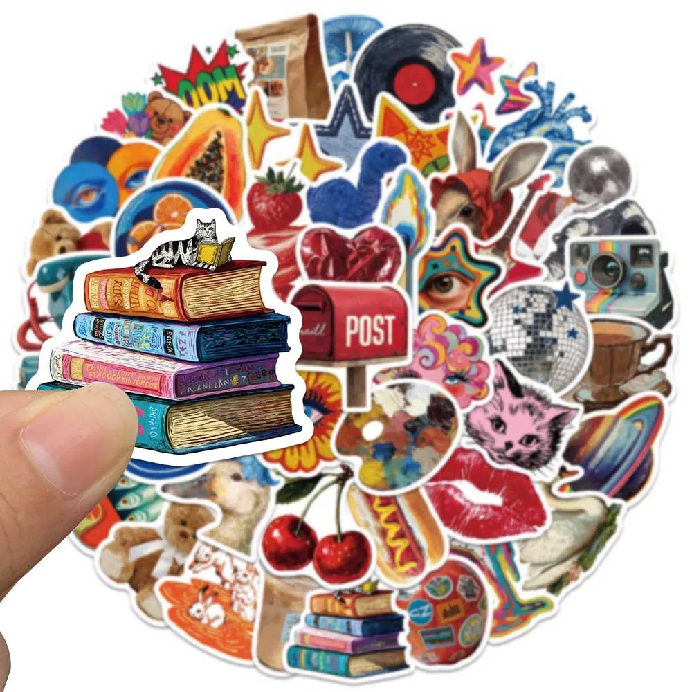 50PCS Cartoon Retro Vintage Y2K INS Style Graffiti Sticker DIY Decoration Mmobile Phone Case Notebook Water Cup Toy Gift Sticker