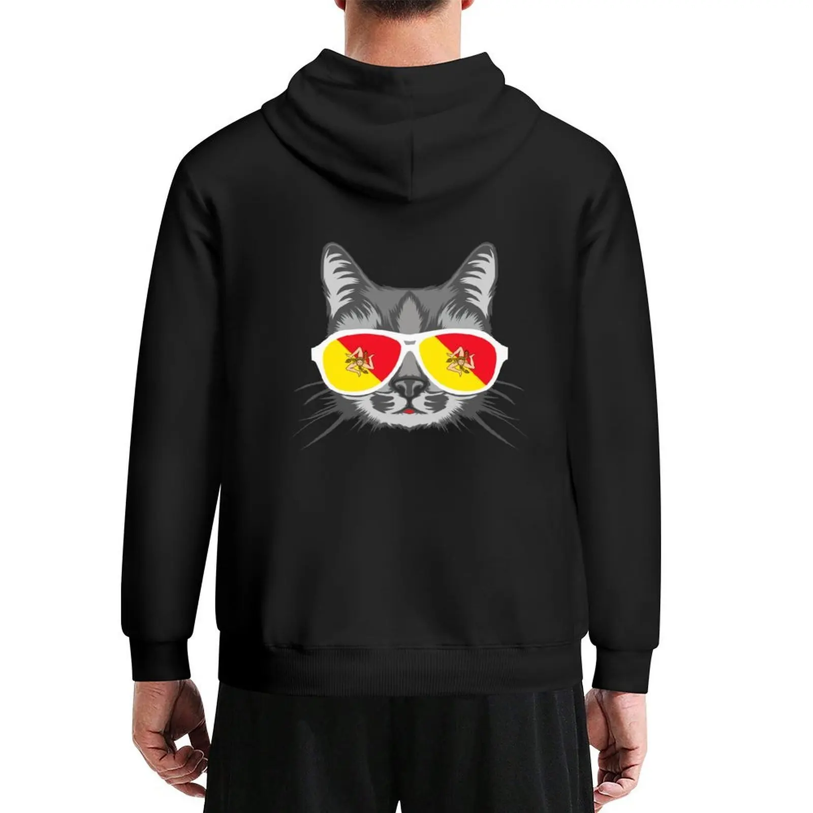 

Sicilian Cat - Flag Of Sicily Hoodie men's sweat-shirt autumn clothes blouse korean clothes hoodies for men high quality
