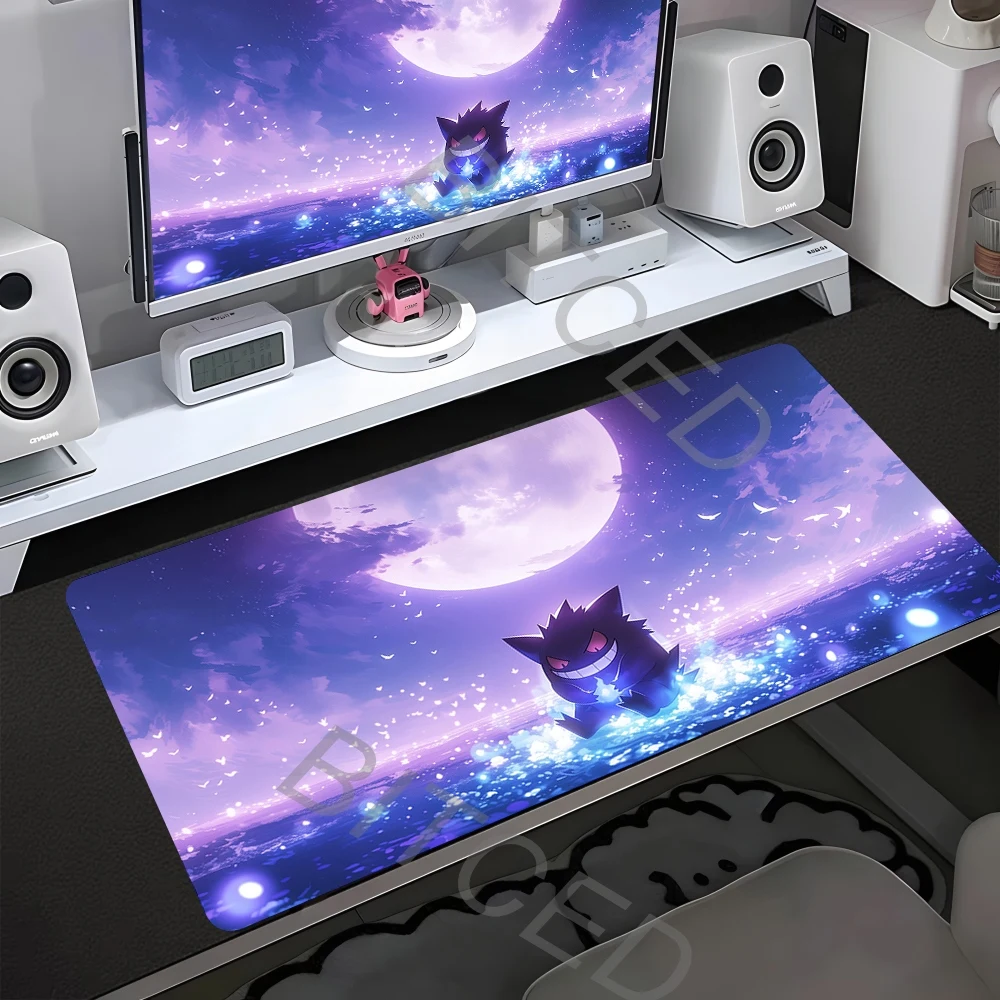 90 x 40 cm Mauspad, Pokemon Gengar Gamer, größer, XXL, für Computer, Notebook, Gummi-Mauspad, Teppich, Gaming-Zubehör, Tastatur-Schreibtischunterlage