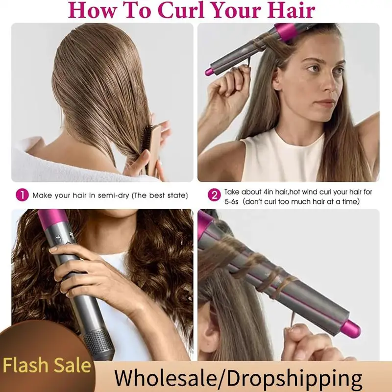 

BAAD 1 пара 20 мм длинных бочек для завивки волос, бигуди Fordyson Airwrap Styler с 2 адаптерами, фиксированный фен Fordyson Dyson