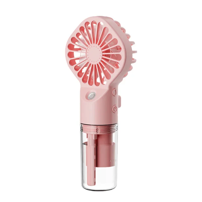 Mini Handheld Fan USB Rechargeable Portable Misting Fan With 4 Adjustable Speed Spray Water Mist Fan Outdoor Camping Travelling