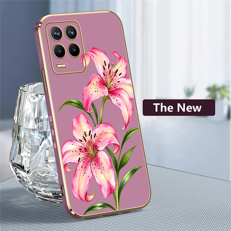 Flower Case For Realme Narzo 20 Pro 20A 60X 50i 50A Prime 50Pro Note 60 GT Master V5 V25 U1 Q3Pro Carnival Drop Resistant Covers view 4